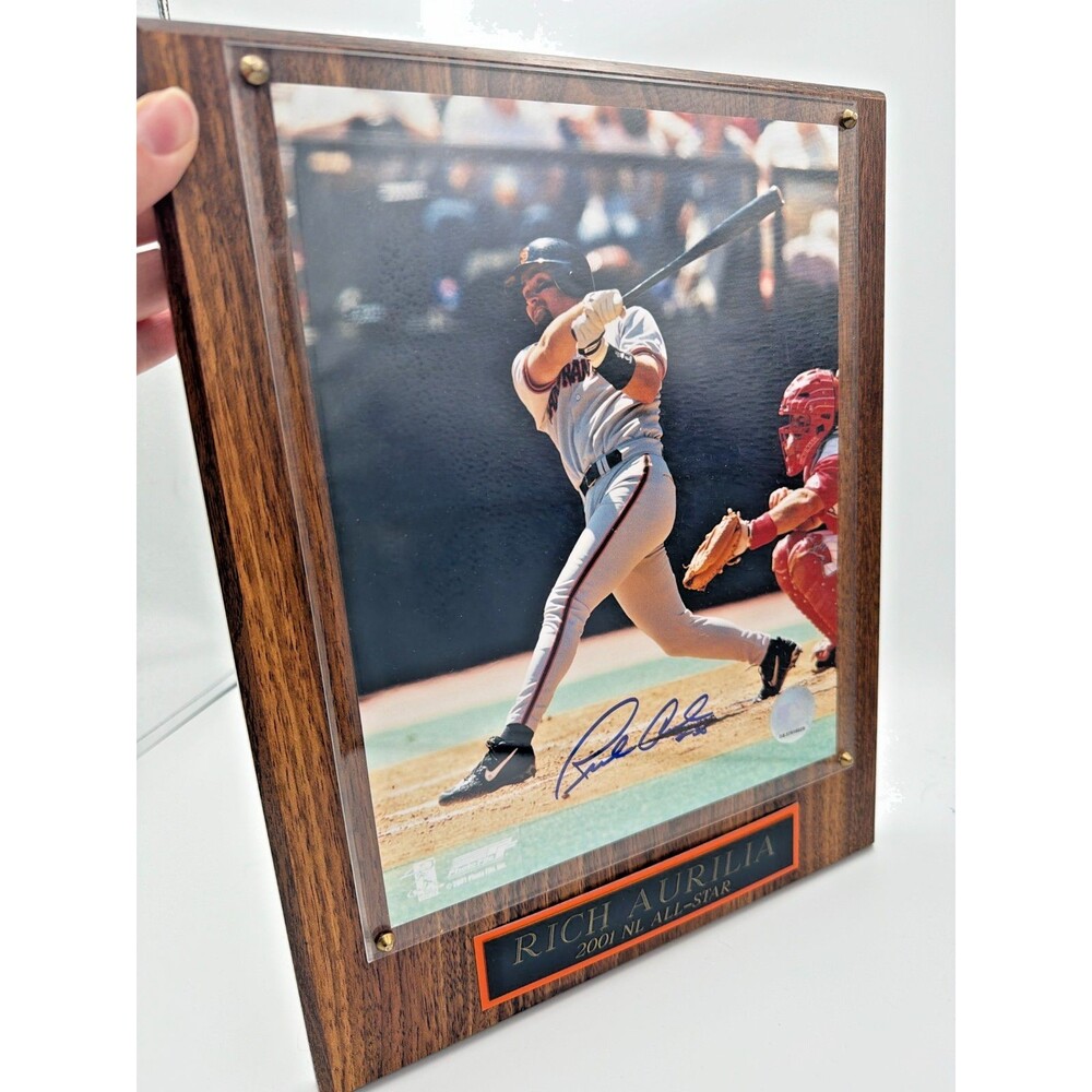 Rich Aurilia Signed Photo Plaque 2001 NL All-Star Autographed MLB COA